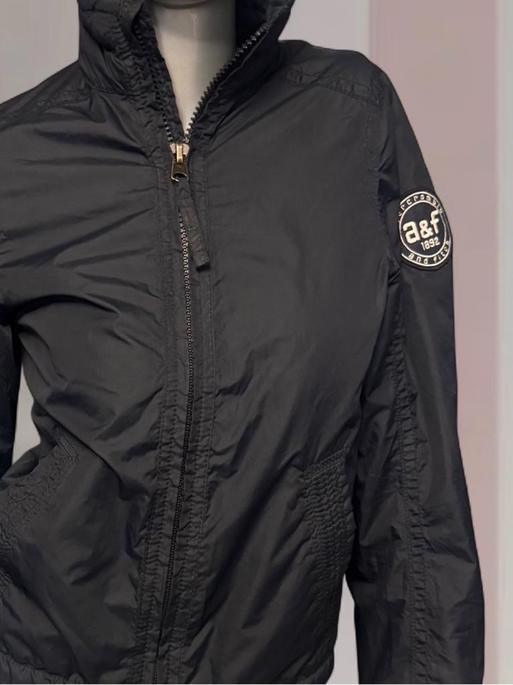 Abercrombie & Fitch Y2K Navy Windbreaker Jacket